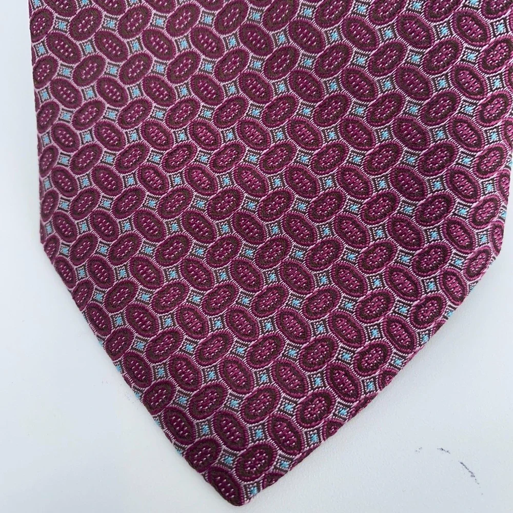 Eton Tie Men One Size Multi Patterned Silk Classic Luxury Necktie Italy Made NWT